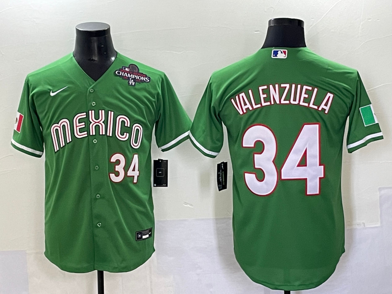 Men 2025 Los Angeles Dodgers #34 Valenzuela green Nike MLB Jersey style 3->houston astros->MLB Jersey
